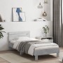 Estructura de cama cabecero luces LED gris hormigón 75x190 cm de , Camas y somieres - Ref: Foro24-838753, Precio: 83,07 €, De...