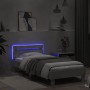 Estructura de cama cabecero luces LED gris hormigón 75x190 cm de , Camas y somieres - Ref: Foro24-838753, Precio: 83,07 €, De...