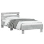 Estructura de cama cabecero luces LED gris hormigón 75x190 cm de , Camas y somieres - Ref: Foro24-838753, Precio: 83,07 €, De...