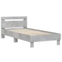 Estructura de cama cabecero luces LED gris hormigón 75x190 cm de , Camas y somieres - Ref: Foro24-838753, Precio: 83,07 €, De...