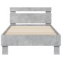 Estructura de cama cabecero luces LED gris hormigón 75x190 cm de , Camas y somieres - Ref: Foro24-838753, Precio: 83,07 €, De...