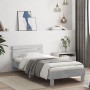 Estructura de cama cabecero luces LED gris hormigón 90x200 cm de , Camas y somieres - Ref: Foro24-838718, Precio: 110,40 €, D...