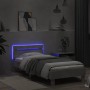 Estructura de cama cabecero luces LED gris hormigón 90x200 cm de , Camas y somieres - Ref: Foro24-838718, Precio: 110,40 €, D...
