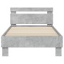 Estructura de cama cabecero luces LED gris hormigón 90x200 cm de , Camas y somieres - Ref: Foro24-838718, Precio: 110,40 €, D...