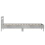 Estructura de cama cabecero luces LED gris hormigón 90x200 cm de , Camas y somieres - Ref: Foro24-838718, Precio: 110,40 €, D...