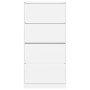 Mueble zapatero con 4 cajones abatibles blanco 80x21x163,5 cm de , Zapateros y organizadores de calzado - Ref: Foro24-3214364...