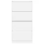 Mueble zapatero con 4 cajones abatibles blanco 80x21x163,5 cm de , Zapateros y organizadores de calzado - Ref: Foro24-3214364...