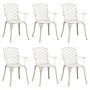 Sillas de jardín 6 unidades aluminio fundido blanco de , Sillas de jardín - Ref: Foro24-3216321, Precio: 787,77 €, Descuento: %