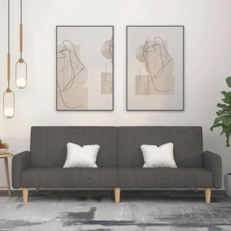 Sofá cama de 2 plazas tela gris oscuro de , Sofás - Ref: Foro24-375759, Precio: 279,44 €, Descuento: %