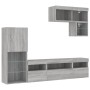 Muebles TV pared con LED 6 pzas madera ingeniería gris Sonoma de , Muebles TV - Ref: Foro24-3216737, Precio: 212,08 €, Descue...