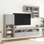 Muebles TV pared con LED 6 pzas madera ingeniería gris Sonoma de , Muebles TV - Ref: Foro24-3216737, Precio: 212,08 €, Descue...
