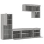 Muebles TV pared con LED 6 pzas madera ingeniería gris Sonoma de , Muebles TV - Ref: Foro24-3216737, Precio: 212,08 €, Descue...