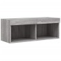 Muebles TV pared con LED 6 pzas madera ingeniería gris Sonoma de , Muebles TV - Ref: Foro24-3216737, Precio: 212,08 €, Descue...