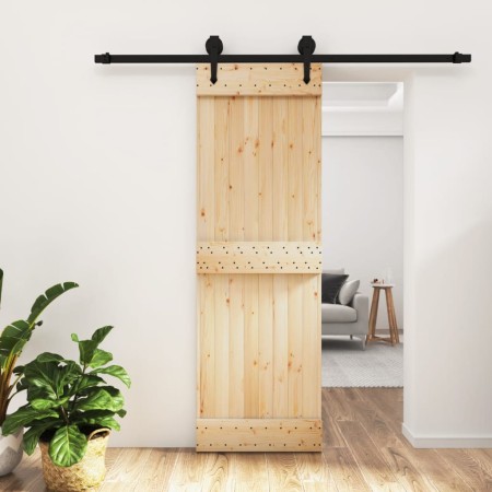 Puerta corredera con herrajes madera maciza de pino 70x210 cm de , Puertas - Ref: Foro24-3203230, Precio: 156,78 €, Descuento: %