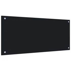 Protección salpicaduras cocina vidrio templado negro 90x40 cm de vidaXL, Herramientas y utensilios de cocina - Ref: Foro24-24...
