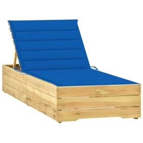 Lounger with royal blue impregnated pine wood cushion by , Loungers - Ref: Foro24-3065919, Price: 160,05 €, Discount: %
