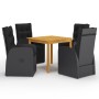 Juego de comedor para jardín 5 piezas negro de , Conjuntos de jardín - Ref: Foro24-3067721, Precio: 782,58 €, Descuento: %