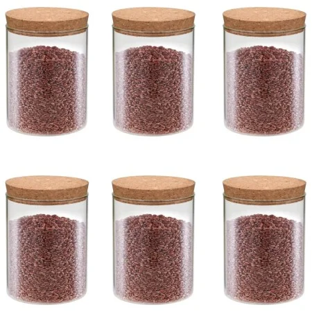 Tarros de almacenaje con tapa de corcho 6 unidades 650 ml de vidaXL, Botes de galletas - Ref: Foro24-50839, Precio: 41,52 €, ...