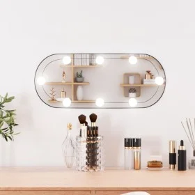 Espejo de pared ovalado con luces LED vidrio 20x50 cm de , Espejos - Ref: Foro24-3189159, Precio: 29,60 €, Descuento: %