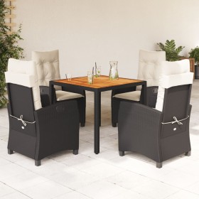 Set de muebles jardín 5 pzas con cojines ratán sintético negro en Conjuntos de jardín | Comprar online en Foru.es