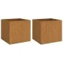Jardineras 2 unidades acero corten 42x40x39 cm de , Maceteros y jardineras - Ref: Foro24-821550, Precio: 73,19 €, Descuento: %