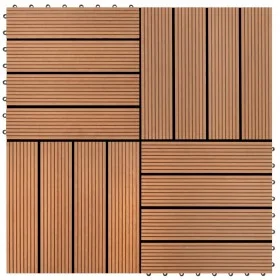WPC tiles 30x30 cm 11 units 1 m² brown by , Floors and carpets - Ref: Foro24-40825, Price: 60,22 €, Discount: %