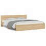 Estructura de cama cabecero y luces LED roble Sonoma 180x200 cm de , Camas y somieres - Ref: Foro24-3207590, Precio: 204,70 €...