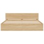 Estructura de cama cabecero y luces LED roble Sonoma 180x200 cm de , Camas y somieres - Ref: Foro24-3207590, Precio: 204,70 €...