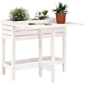 Jardinera con tapa plegable madera maciza de pino blanca de , Maceteros y jardineras - Ref: Foro24-825122, Precio: 97,04 €, D...