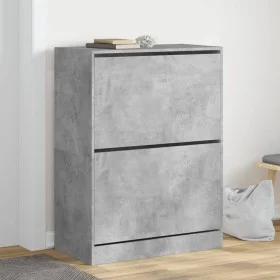 Mueble zapatero 2 cajones abatibles gris hormigón 80x42x108 cm de , Zapateros y organizadores de calzado - Ref: Foro24-321440...