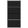 Mueble zapatero con 4 cajones abatibles negro 80x21x163,5 cm de , Zapateros y organizadores de calzado - Ref: Foro24-3214365,...