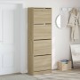 Mueble zapatero 4 cajones abatibles roble Sonoma 60x34x187,5 cm de , Zapateros y organizadores de calzado - Ref: Foro24-32143...