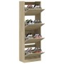 Mueble zapatero 4 cajones abatibles roble Sonoma 60x34x187,5 cm de , Zapateros y organizadores de calzado - Ref: Foro24-32143...