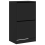 Mueble zapatero con 2 cajones abatibles negro 60x42x108 cm de , Zapateros y organizadores de calzado - Ref: Foro24-3214386, P...