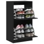 Mueble zapatero con 2 cajones abatibles negro 60x42x108 cm de , Zapateros y organizadores de calzado - Ref: Foro24-3214386, P...