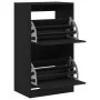Mueble zapatero con 2 cajones abatibles negro 60x42x108 cm de , Zapateros y organizadores de calzado - Ref: Foro24-3214386, P...