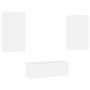 Muebles de TV de pared con LED 4 pzas madera ingeniería blanco de , Muebles TV - Ref: Foro24-3216818, Precio: 183,29 €, Descu...
