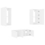 Muebles de TV de pared con LED 4 pzas madera ingeniería blanco de , Muebles TV - Ref: Foro24-3216818, Precio: 183,29 €, Descu...