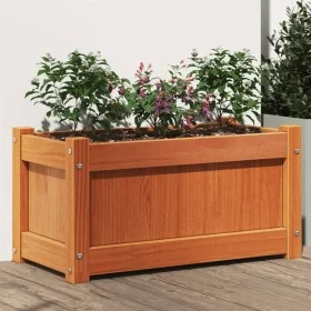 Jardinera exterior madera maciza pino marrón cera 60x31x31 cm by , Pots and planters - Ref: Foro24-837443, Price: 40,10 €, Di...
