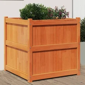 Jardinera exterior madera maciza pino marrón cera 70x70x70 cm de , Maceteros y jardineras - Ref: Foro24-837436, Precio: 98,39...