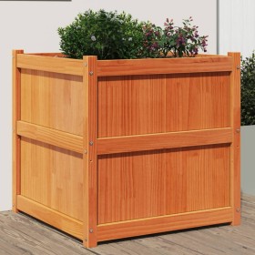 Jardinera exterior madera maciza pino marrón cera 70x70x70 cm de , Maceteros y jardineras - Ref: Foro24-837436, Precio: 99,41...