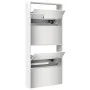Mueble zapatero con espejo 4 niveles blanco brillo 63x17x134 cm de , Zapateros y organizadores de calzado - Ref: Foro24-32282...