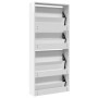 Mueble zapatero con espejo 4 niveles blanco brillo 63x17x134 cm de , Zapateros y organizadores de calzado - Ref: Foro24-32282...