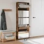 Mueble zapatero y espejo 5 niveles roble ahumado 63x17x169,5 cm de , Zapateros y organizadores de calzado - Ref: Foro24-32282...