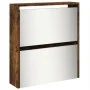Mueble zapatero y espejo 5 niveles roble ahumado 63x17x169,5 cm de , Zapateros y organizadores de calzado - Ref: Foro24-32282...