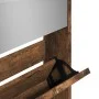 Mueble zapatero y espejo 5 niveles roble ahumado 63x17x169,5 cm de , Zapateros y organizadores de calzado - Ref: Foro24-32282...