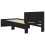 Estructura cama con cabecero madera ingeniería negra 75x190 cm de , Camas y somieres - Ref: Foro24-838660, Precio: 73,70 €, D...
