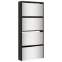 Mueble zapatero con espejo 4 niveles negro 63x17x134 cm de , Zapateros y organizadores de calzado - Ref: Foro24-3228274, Prec...