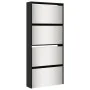 Mueble zapatero con espejo 4 niveles negro 63x17x134 cm de , Zapateros y organizadores de calzado - Ref: Foro24-3228274, Prec...