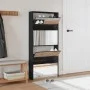 Mueble zapatero con espejo 4 niveles negro 63x17x134 cm de , Zapateros y organizadores de calzado - Ref: Foro24-3228274, Prec...